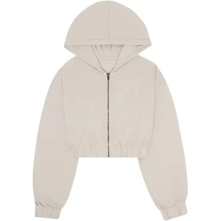 Zip Crop Jacket Bone / M | Olive + Tweed