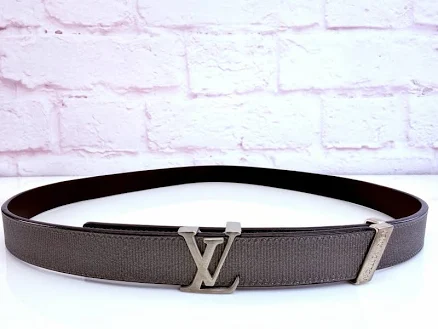 Louis Vuitton Initiales 20mm Metallic Gunmetal Belt 75/30
