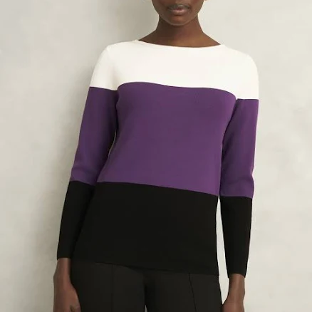 Hobbs Alice Colour Block Crew Neck Sweater