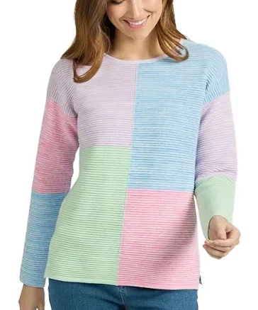 House of Bruar Ladies Colour Block Knitted Jumper