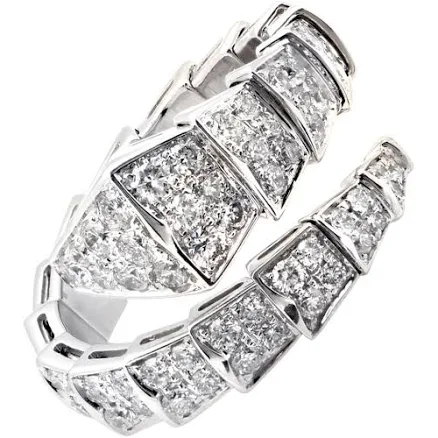 18k White Gold Bvlgari Serpenti Viper Diamond Ring - V51994