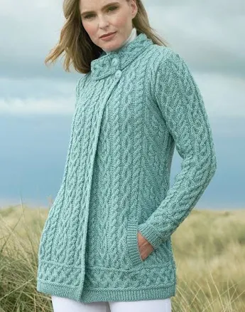 Meath Side Button Aran Cardigan
