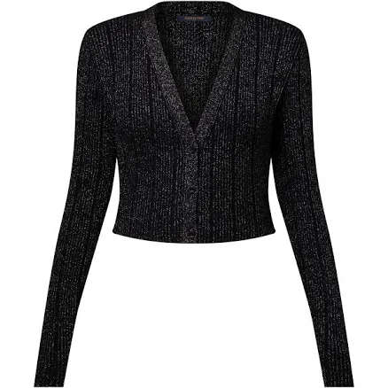 Louis Vuitton Cropped Rib-knit Lurex Cardigan