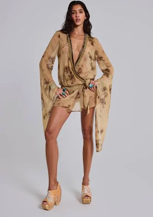 Jaded London Iberis Plunge-neck Mini Dress