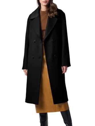 Bernardo Women's Relaxed Double Breasted Wool Coat