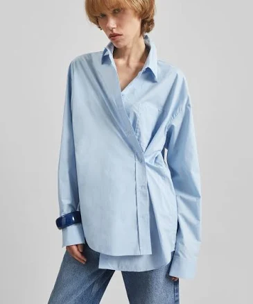 The Frankie Shop Ornella side button-up shirt