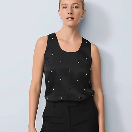 Ann Taylor Women's Pearl Embellished Sleeveless Top