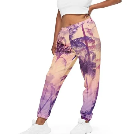 Unisex Lightweight Palm Tree Print Track Pants