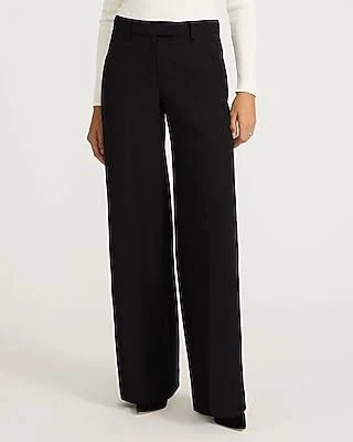 Express Women's Editor Studio Stretch Twill Mid Rise Wide Leg Palazzo Pants