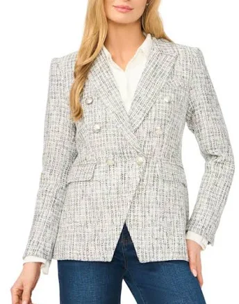 halogen Women's Double Breasted Tweed Blazer