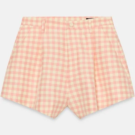 Woman Zara Gingham Check Shorts Zw Collection