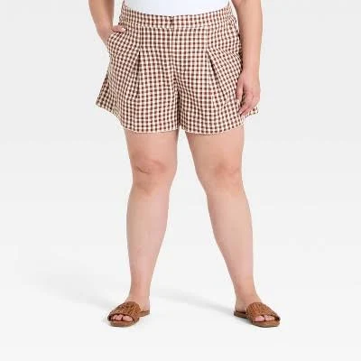 A New Day Women's Mid-Rise Gingham Shorts