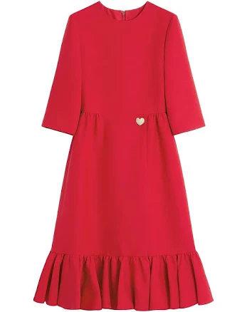 Valentino Garavani Women's Crepe Couture Flounce-Hem Midi Dress