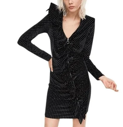 Zara Black Shimmery Velvet Dress