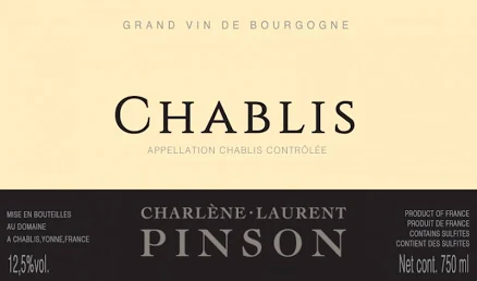 Chablis, Charlene Et Laurent Pinson 2023 750 Ml