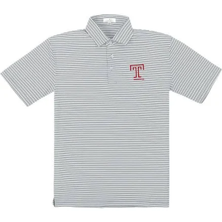Cameron J Temple University Performance Stripe Polo