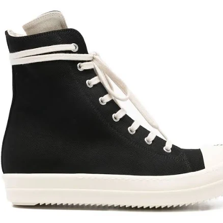 DRKSHDW by Rick Owens High Top Sneaks with Pentagram Embroidery in Black
