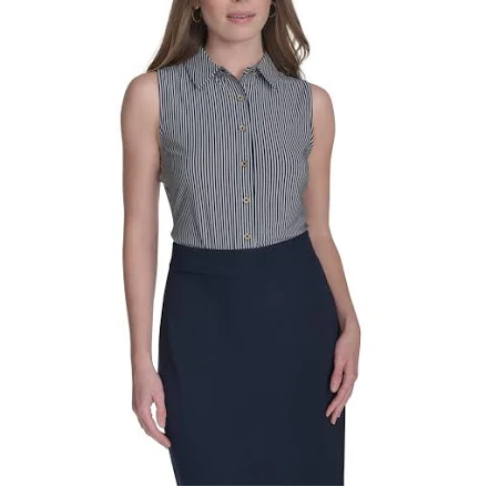 Tommy Hilfiger Women's Sleeveless Pinstripe Top
