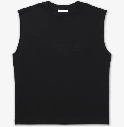 HELMUT LANG - Embossed Logo Tank Sleeveless T-Shirt - Black / P01HM502001