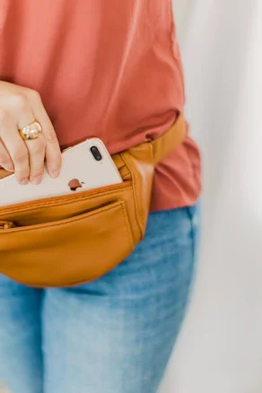 Just Like Joan Women's Small Vegan Leather Waist Bag