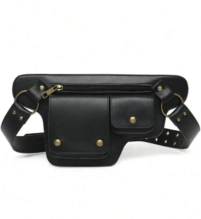 Women's Vintage Faux Leather Utility Belt Bag