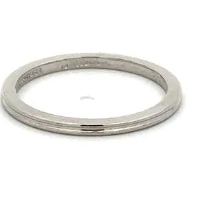 Tiffany & Co. Mid Century Double Row Engraved Platinum Band Ring