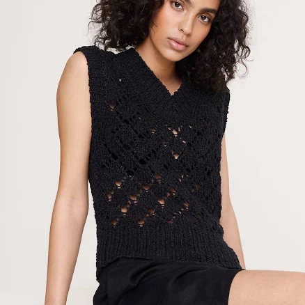 Banana Republic Women's Cropped Crochet Sweater Vest