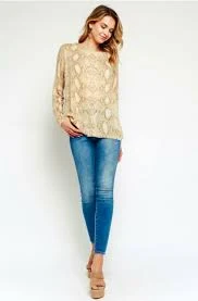 Olivaceous Wild Side Snake Print Sweater