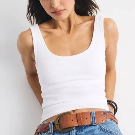 Abercrombie & Fitch Women's Bra-Free Rib Scoopneck Tank