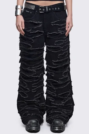 Minga London Slashed Distressed Baggy Jeans