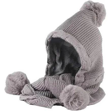 Women's 2-in-1 Faux Fur Hood Hat Scarf Set
