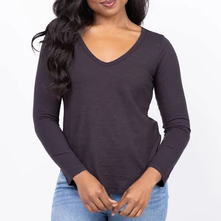 Women's Long Sleeve Deep V-tee