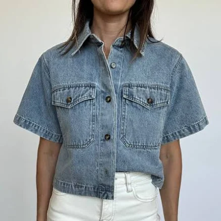 Nora Cropped Denim Top