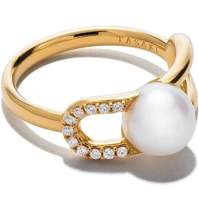 Tasaki 18kt Yellow Gold Diamond and Pearl Ring