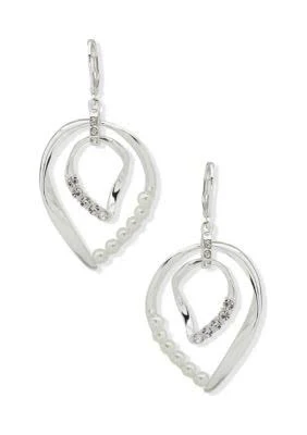 Nine West Pearl Crystal Drop Earrings