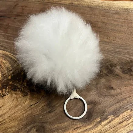 Baby Alpaca Fur Keychain with Pom Pom