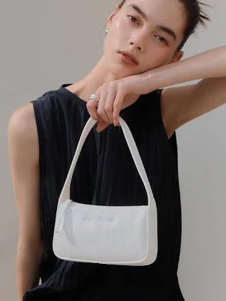 JOSEPH & STACEY Recycled Polyester Knit Compact Shoulder Bag [WHITE] by W Concept