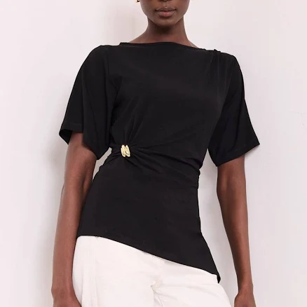 Mint Velvet Gathered Short Sleeve Top