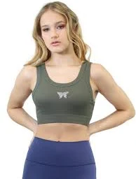 Ribbed Cropped Crystal Logo Tank Top