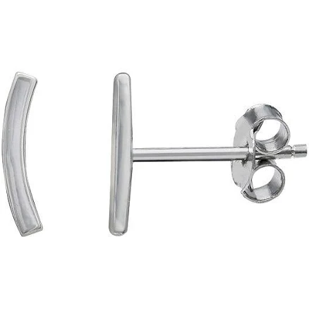 Primrose Women's Sterling Silver Curved Bar Stud Earrings