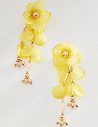 Anthropologie Floral Drop Earrings