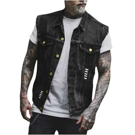 Men's Sleeveless Stretchy Denim Vest