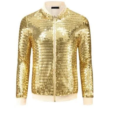 Inspire Men's Sparkly Sequin Varsity Jacket