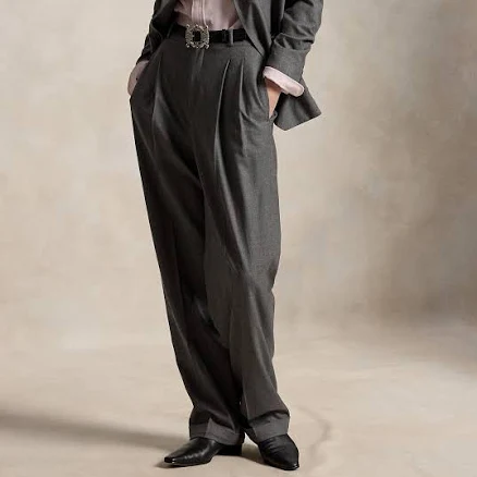 Ralph Lauren Women's Wool-Blend Bacall Wide-Leg Pant
