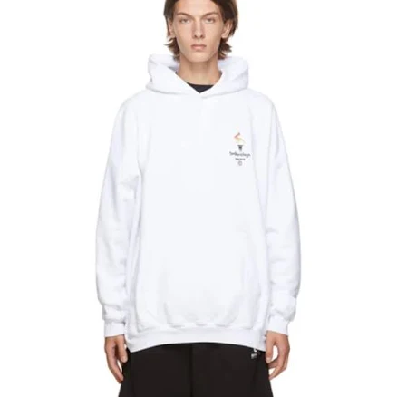 Paris Olympics Embroidery Hoodie In White Black