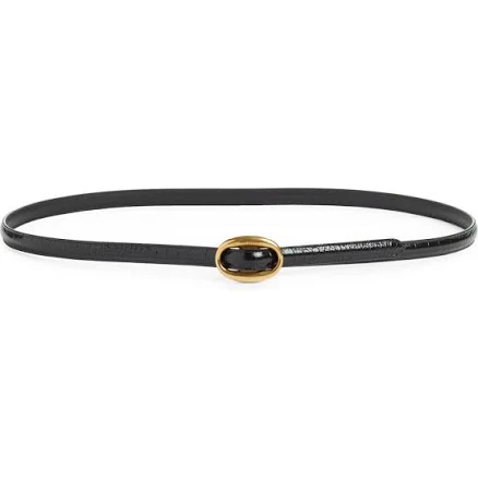 Saint Laurent Women's Logo Buckle Leather Belt