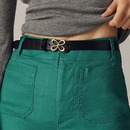 Logo Belt by Maeve in Black, Size: XS at Anthropologie
