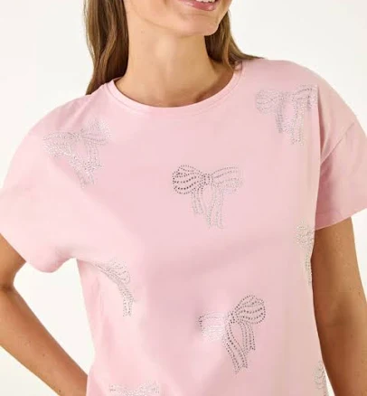 Roman Cotton Floral Embellished T-Shirt