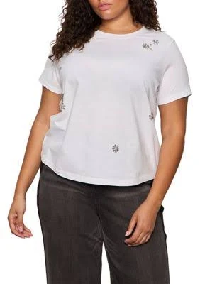 Sanctuary Women's Floral Crystal Embellished Organic Cotton T-Shirt