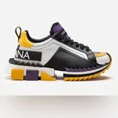 DOLCE & GABBANA Super Queen Multicolor Leather Sneakers